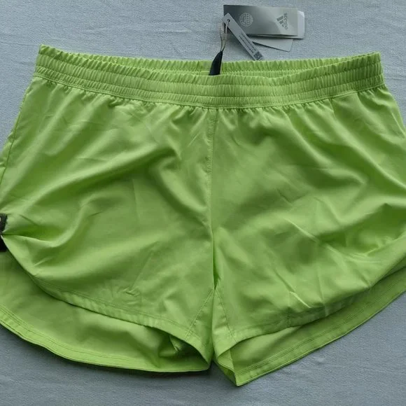 Women's Adidas Pacer Shorts Size XL Green Running Training Gym Snap Side NEW - Picture 3 of 5